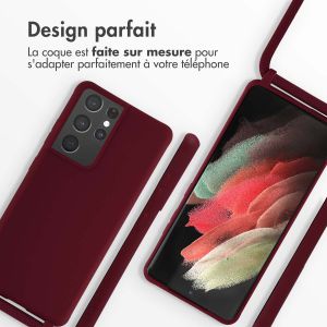 iMoshion ﻿Coque en silicone avec cordon Samsung Galaxy S21 Ultra - Rouge foncé