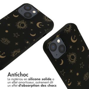 iMoshion Coque design en silicone avec cordon iPhone 13 - Sky Black
