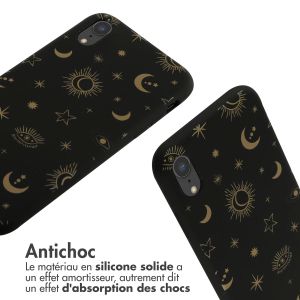 iMoshion Coque design en silicone avec cordon iPhone Xr - Sky Black