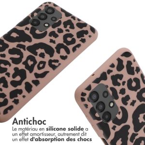 iMoshion Coque design en silicone avec cordon Samsung Galaxy A13 (4G) - Animal Pink