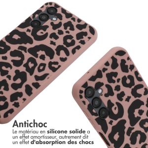 iMoshion Coque design en silicone avec cordon Samsung Galaxy A14 (5G/4G) - Animal Pink