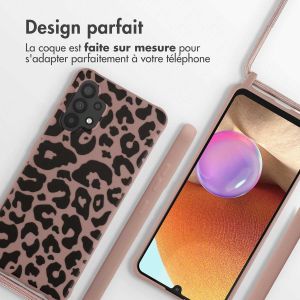iMoshion Coque design en silicone avec cordon Samsung Galaxy A32 (4G) - Animal Pink
