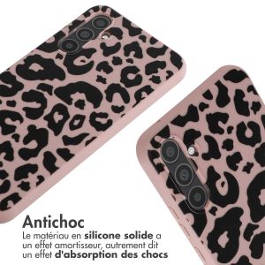 iMoshion Coque design en silicone avec cordon Samsung Galaxy A34 (5G) - Animal Pink
