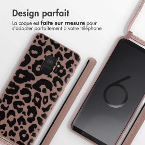 iMoshion Coque design en silicone avec cordon Samsung Galaxy S9 - Animal Pink