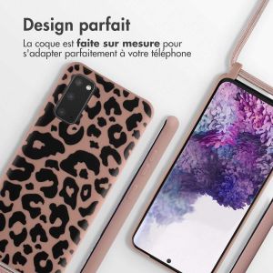iMoshion Coque design en silicone avec cordon Samsung Galaxy S20 - Animal Pink