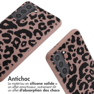 iMoshion Coque design en silicone avec cordon Samsung Galaxy S21 - Animal Pink