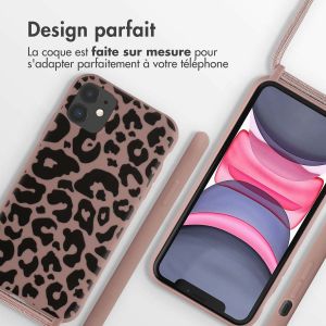 iMoshion Coque design en silicone avec cordon iPhone 11 - Animal Pink