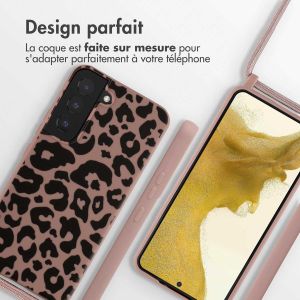 iMoshion Coque design en silicone avec cordon Samsung Galaxy S22 - Animal Pink