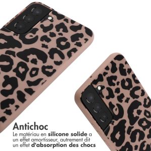 iMoshion Coque design en silicone avec cordon Samsung Galaxy S22 Plus - Animal Pink