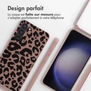 iMoshion Coque design en silicone avec cordon Samsung Galaxy S23 Plus - Animal Pink
