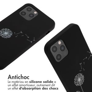 iMoshion Coque design en silicone avec cordon iPhone 12 (Pro) - Dandelion Black