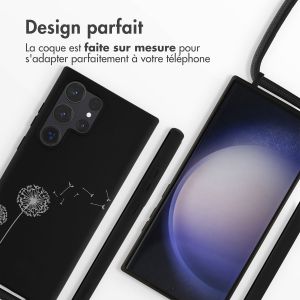 iMoshion Coque design en silicone avec cordon Samsung Galaxy S23 Ultra - Dandelion Black