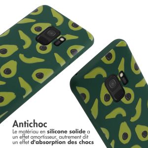 iMoshion Coque design en silicone avec cordon Samsung Galaxy S9 - Avocado Green