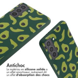 iMoshion Coque design en silicone avec cordon Samsung Galaxy S21 - Avocado Green