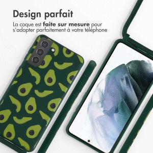 iMoshion Coque design en silicone avec cordon Samsung Galaxy S21 Plus - Avocado Green