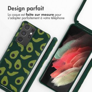iMoshion Coque design en silicone avec cordon Samsung Galaxy S21 Ultra - Avocado Green