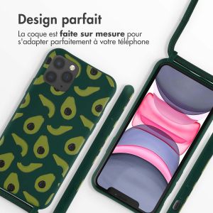 iMoshion Coque design en silicone avec cordon iPhone 11 Pro - Avocado Green