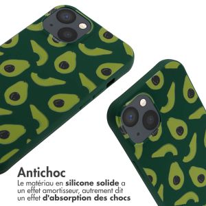 iMoshion Coque design en silicone avec cordon iPhone 13 - Avocado Green