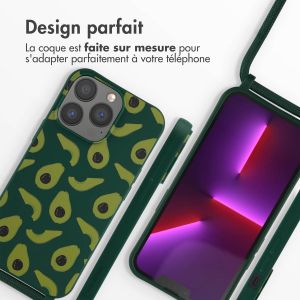 iMoshion Coque design en silicone avec cordon iPhone 13 Pro - Avocado Green