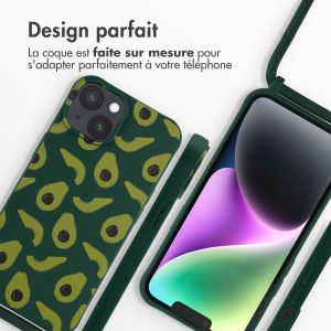 iMoshion Coque design en silicone avec cordon iPhone 14 - Avocado Green