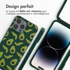 iMoshion Coque design en silicone avec cordon iPhone 14 Pro Max - Avocado Green