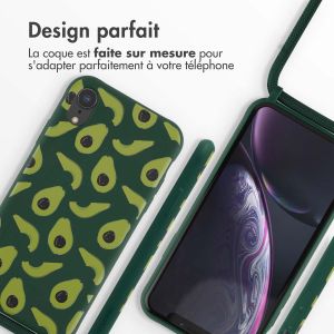 iMoshion Coque design en silicone avec cordon iPhone Xr - Avocado Green