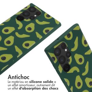 iMoshion Coque design en silicone avec cordon Samsung Galaxy S22 Ultra - Avocado Green