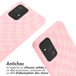 iMoshion Coque design en silicone avec cordon Samsung Galaxy A52(s) (5G/4G) - Retro Pink