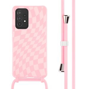 iMoshion Coque design en silicone avec cordon Samsung Galaxy A53 - Retro Pink