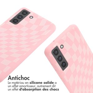 iMoshion Coque design en silicone avec cordon Samsung Galaxy S21 FE - Retro Pink