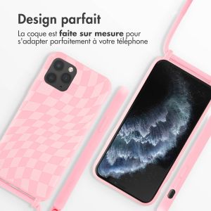 iMoshion Coque design en silicone avec cordon iPhone 11 Pro - Retro Pink