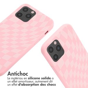 iMoshion Coque design en silicone avec cordon iPhone 12 (Pro) - Retro Pink