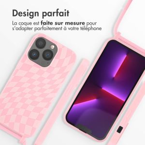iMoshion Coque design en silicone avec cordon iPhone 13 Pro - Retro Pink