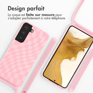 iMoshion Coque design en silicone avec cordon Samsung Galaxy S22 - Retro Pink