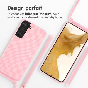 iMoshion Coque design en silicone avec cordon Samsung Galaxy S22 Plus - Retro Pink