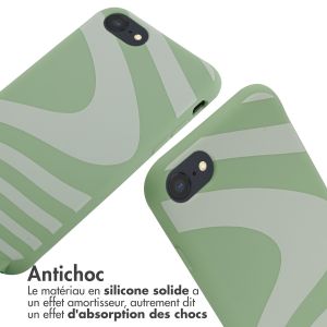 iMoshion Coque design en silicone avec cordon iPhone SE (2022 / 2020) / 8 / 7 - Retro Green