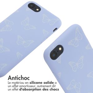 iMoshion Coque design en silicone avec cordon iPhone SE (2022 / 2020) / 8 / 7 - Butterfly