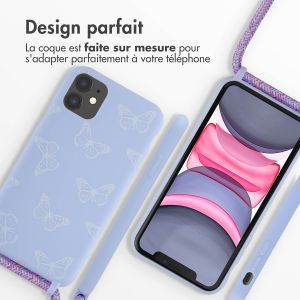 iMoshion Coque design en silicone avec cordon iPhone 11 - Butterfly