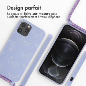 iMoshion Coque design en silicone avec cordon iPhone 12 (Pro) - Butterfly