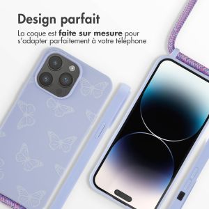 iMoshion Coque design en silicone avec cordon iPhone 14 Pro Max - Butterfly