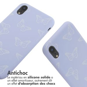 iMoshion Coque design en silicone avec cordon iPhone Xr - Butterfly