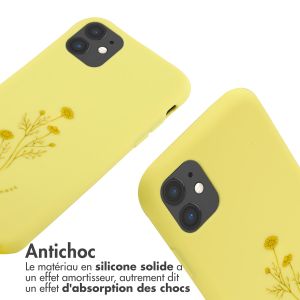 iMoshion Coque design en silicone avec cordon iPhone 11 - Flower Yellow