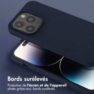 Selencia Coque silicone avec cordon amovible iPhone 14 Pro - Bleu foncé