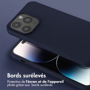 Selencia Coque silicone avec cordon amovible iPhone 14 Pro Max - Bleu foncé