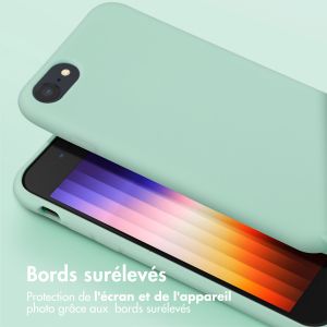 Selencia Coque silicone avec cordon amovible iPhone SE (2022 / 2020) / 8 / 7 - Turquoise