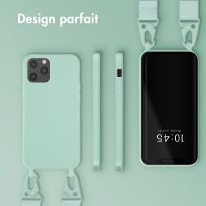 Selencia Coque silicone avec cordon amovible iPhone 12 (Pro) - Turquoise