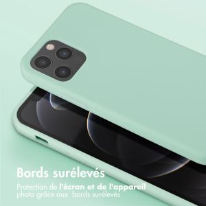 Selencia Coque silicone avec cordon amovible iPhone 12 (Pro) - Turquoise