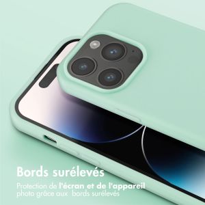 Selencia Coque silicone avec cordon amovible iPhone 14 Pro - Turquoise