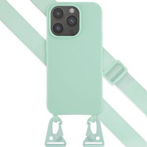 Selencia Coque silicone avec cordon amovible iPhone 14 Pro - Turquoise