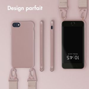 Selencia Coque silicone avec cordon amovible iPhone SE (2022 / 2020) / 8 / 7 - Sand Pink